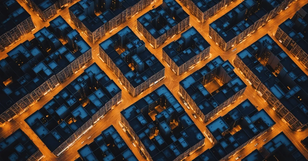 Dense urban street network with overlapping freight delivery routes in a downtown corridor
